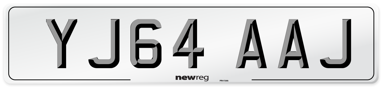 YJ64 AAJ Number Plate from New Reg